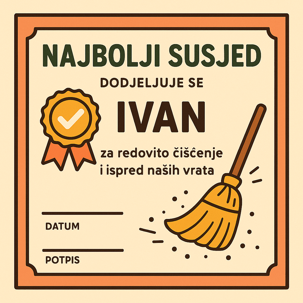 Personalizirani Dokument – tvoja ideja, naš dizajn (certifikati, pozivnice, pisma & više)